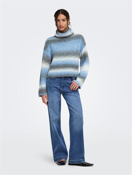ONLDUBLIN LS SPACE DYE HIGHNECK KNT dusty blue