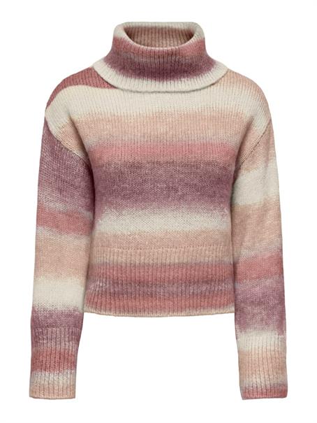 ONLDUBLIN LS SPACE DYE HIGHNECK KNT rose brown