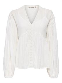 ONLDUSI L/S DETAIL TOP WVN CS cloud dancer