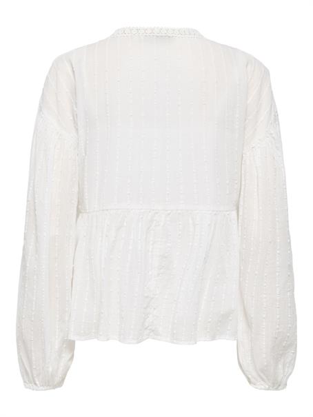 ONLDUSI L/S DETAIL TOP WVN CS cloud dancer