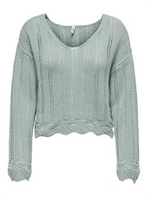 ONLELBA LIFE LS V-NECK CC KNT gray mist