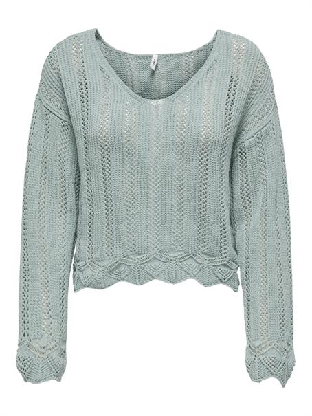 ONLELBA LIFE LS V-NECK CC KNT gray mist