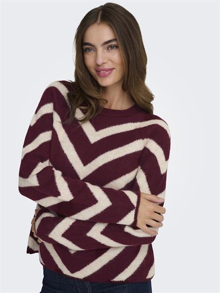 ONLELIZA L/S PULLOVER KNT NOOS zinfandel
