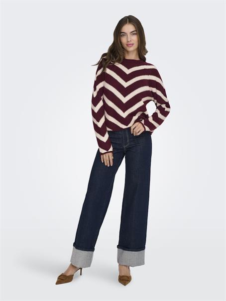 ONLELIZA L/S PULLOVER KNT NOOS zinfandel