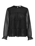 ONLELIZA LIFE LS DOBBY TOP WVN black