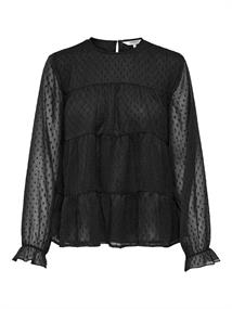 ONLELIZA LIFE LS DOBBY TOP WVN black