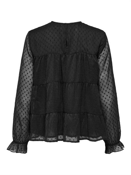 ONLELIZA LIFE LS DOBBY TOP WVN black