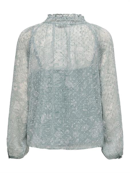 ONLELIZA LIFE LS V-NECK STRING TOP WVN fog green