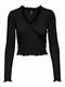 ONLELLA L/S WRAP FRILL TOP JRS black1