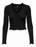 ONLELLA L/S WRAP FRILL TOP JRS black1