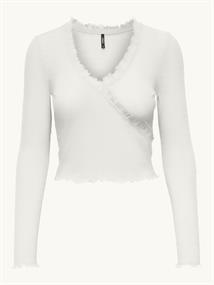 ONLELLA L/S WRAP FRILL TOP JRS cloud dancer
