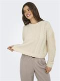 ONLELLY LIFE LS CABLE O-NECK CC KNT birch