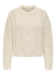 ONLELLY LIFE LS CABLE O-NECK CC KNT birch