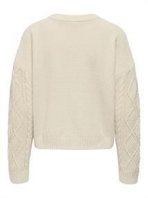 ONLELLY LIFE LS CABLE O-NECK CC KNT birch