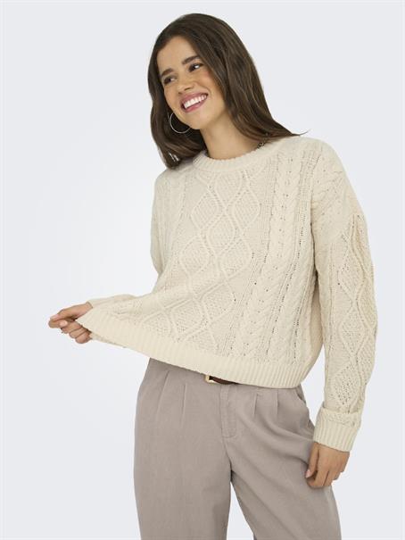 ONLELLY LIFE LS CABLE O-NECK CC KNT birch