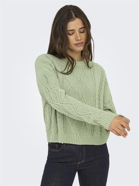 ONLELLY LIFE LS CABLE O-NECK CC KNT desert sage