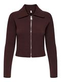 ONLELLY LIFE LS POLO ZIP CARDIGAN CC KNT decadent chocolate