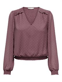 ONLELMIRA LIFE NEW DOBBY L/S TOP NOOS rose brown