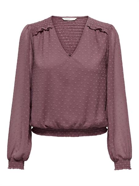 ONLELMIRA LIFE NEW DOBBY L/S TOP NOOS rose brown