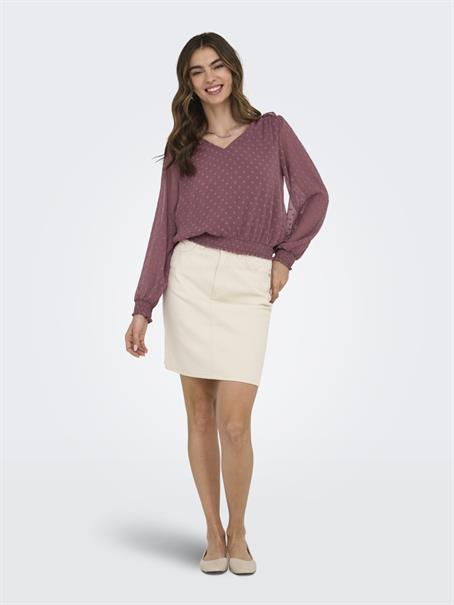 ONLELMIRA LIFE NEW DOBBY L/S TOP NOOS rose brown