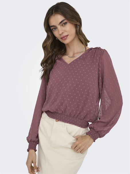 ONLELMIRA LIFE NEW DOBBY L/S TOP NOOS rose brown