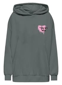 ONLELODIE L/S GRAFITTI HOOD BOX SWT balsam green