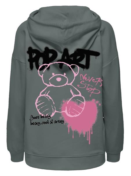 ONLELODIE L/S GRAFITTI HOOD BOX SWT balsam green