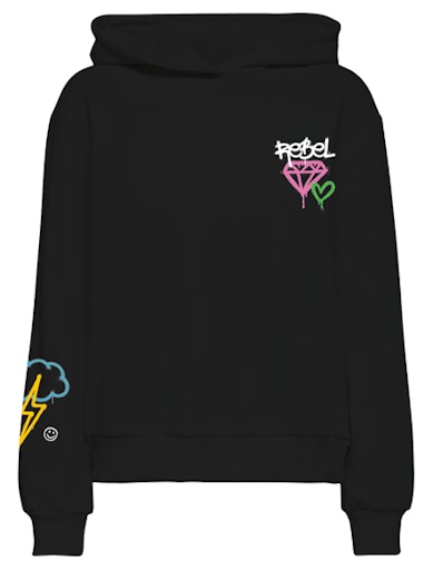 ONLELODIE L/S GRAFITTI HOOD BOX SWT black