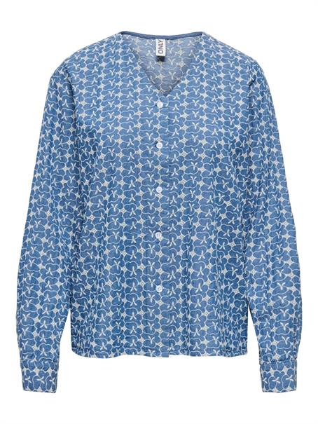 ONLELVIRA LS PRINT DNM SHIRT GUA medium blue denim