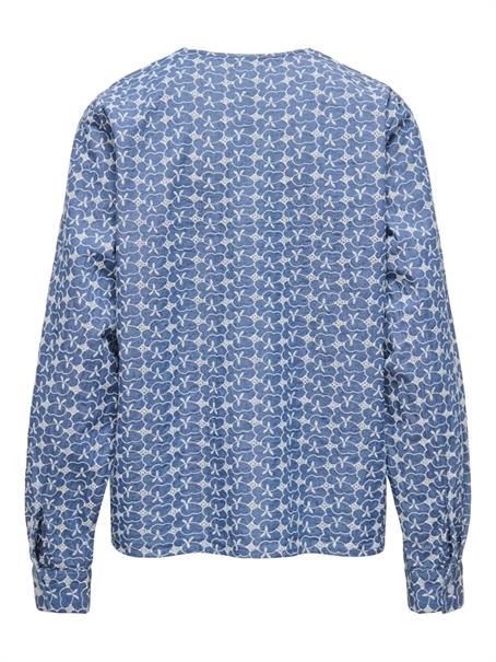 ONLELVIRA LS PRINT DNM SHIRT GUA medium blue denim