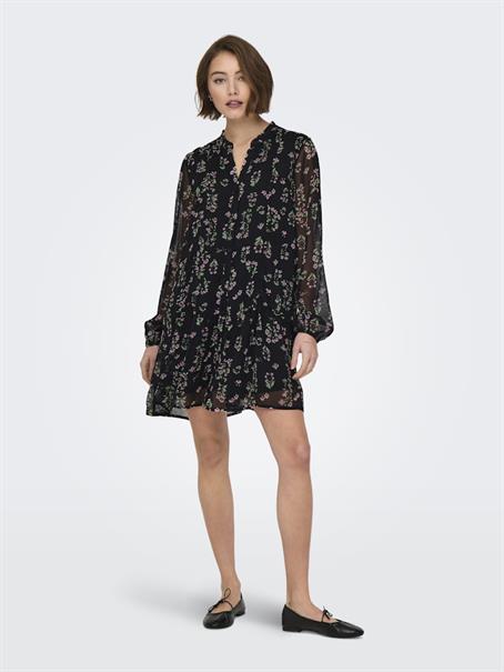 ONLEMILIE LIFE L/S SHORT DRESS WVN black