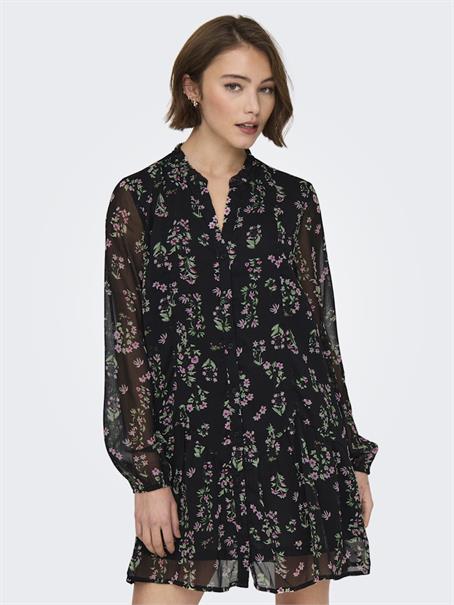 ONLEMILIE LIFE L/S SHORT DRESS WVN black