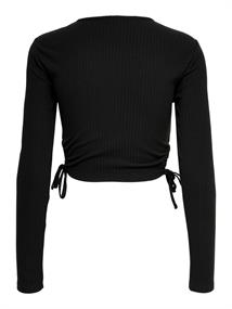 ONLEMMA L/S CROPPED CUT OUT SOLID TOP NN black