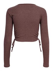 ONLEMMA L/S CROPPED CUT OUT SOLID TOP NN rose brown