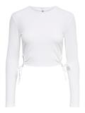 ONLEMMA L/S CROPPED CUT OUT SOLID TOP NN white
