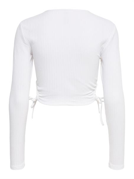 ONLEMMA L/S CROPPED CUT OUT SOLID TOP NN white