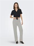 ONLEVA STRIPE WIDE LEG PANT JRS cloud dancer