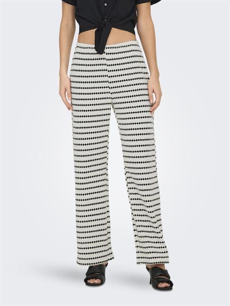 ONLEVA STRIPE WIDE LEG PANT JRS cloud dancer