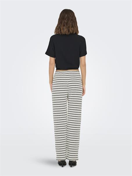 ONLEVA STRIPE WIDE LEG PANT JRS cloud dancer