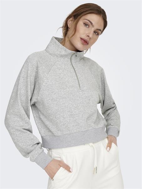 ONLEVERY UNBRUSHED HALF ZIP SWEAT PNT light grey melange