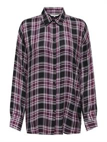 ONLEVIA CHECK L/S LOOSE SHIRT WVN tawny port