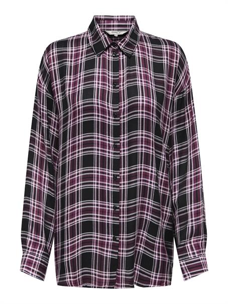 ONLEVIA CHECK L/S LOOSE SHIRT WVN tawny port