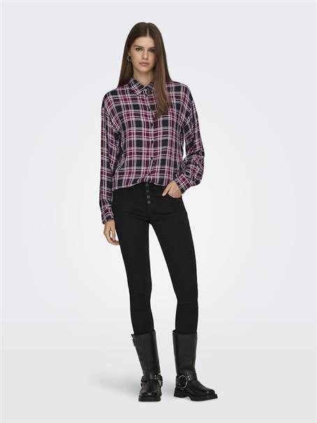 ONLEVIA CHECK L/S LOOSE SHIRT WVN tawny port