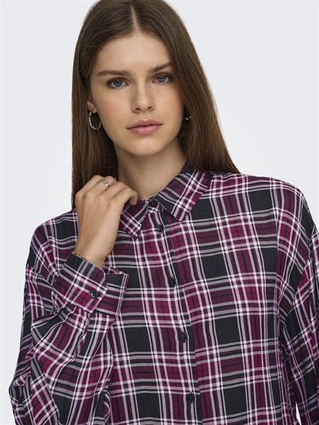 ONLEVIA CHECK L/S LOOSE SHIRT WVN tawny port