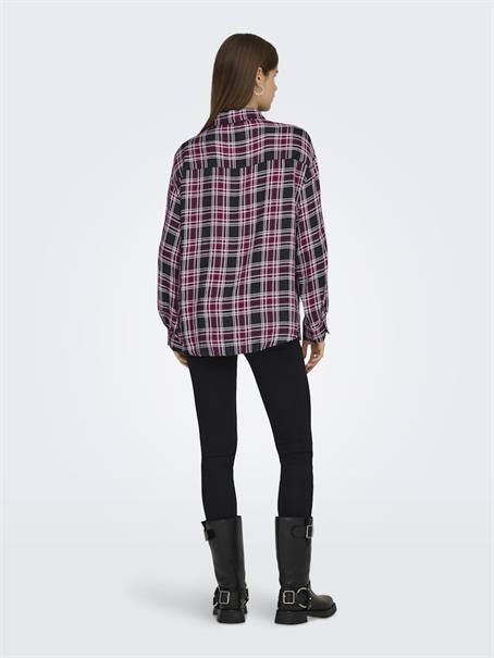 ONLEVIA CHECK L/S LOOSE SHIRT WVN tawny port