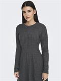 ONLFIA LS CABLE DRESS CS KNT dark grey melange
