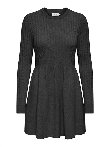 ONLFIA LS CABLE DRESS CS KNT dark grey melange