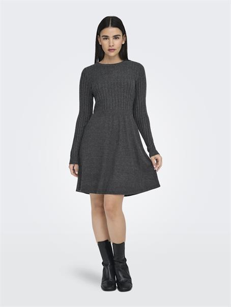 ONLFIA LS CABLE DRESS CS KNT dark grey melange