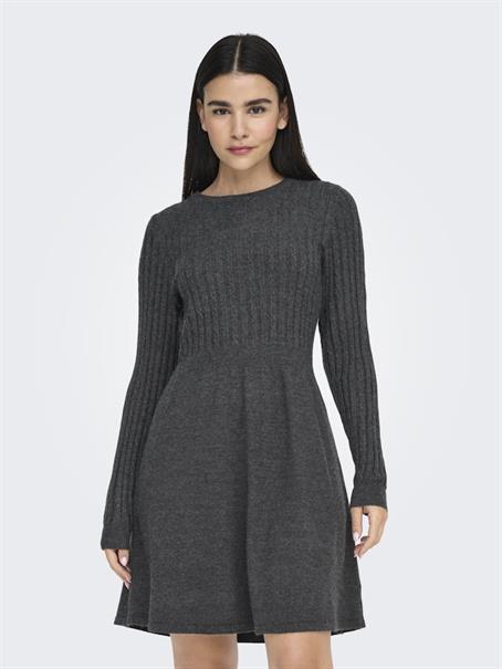 ONLFIA LS CABLE DRESS CS KNT dark grey melange