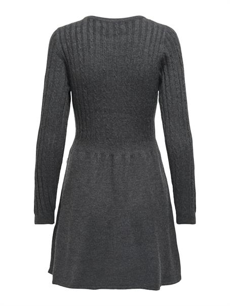 ONLFIA LS CABLE DRESS CS KNT dark grey melange